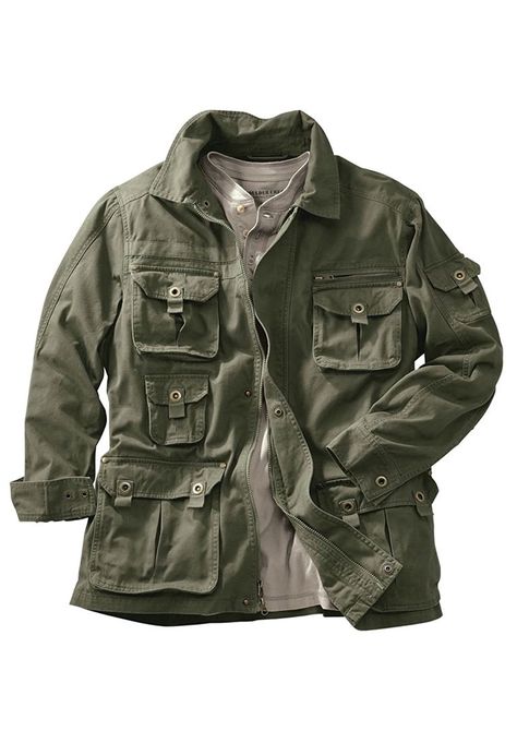 Boulder Creek Men's Big & Tall Cargo Pocket Twill Jacket at Amazon Men’s Clothing store: Camping Boots, Mens Fashion Tall, Big And Tall Style, Guy Fashion, Extra Wide Shoes, Boulder Creek, Big Men Fashion, Mens Jackets Casual, Army Jacket