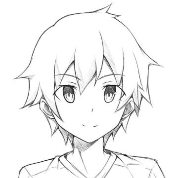 Anime Boy Hair, Anime Boy Sketch, Boy Drawing, How To Draw Anime Hair, Cartoon Girl Drawing, Drawing Images, Anime Drawings Tutorials, Anime Character Drawing