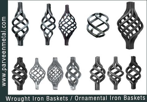 Making an Ornamental Wrought Iron Basket Stair Baskets, Stair Panels, Ornamental Iron Gates, How To Make Iron, Wrought Iron Gate Designs, Wrought Iron Accessories, Stair Paneling, Iron Basket, Welding Crafts