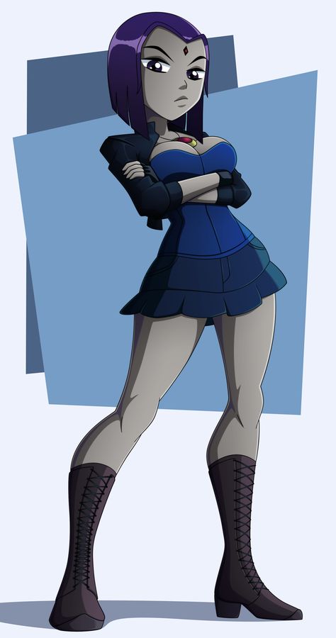 Raven in casual clothes by JustAnotherRavenFan on DeviantArt Teen Titans Raven, Raven Fanart, Starfire And Raven, Original Teen Titans, Teen Titans Fanart, Teen Titan, Martian Manhunter, Raven Art, Raven Teen Titans