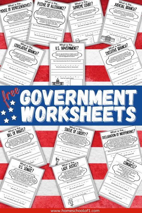 13 Free Printable Government Worksheets | What Is the US... Activities For High School Students, Government Activities, Activities For High School, Texas Government, Government Lessons, Teaching Government, The Pledge Of Allegiance, The Bill Of Rights, Branches Of Government