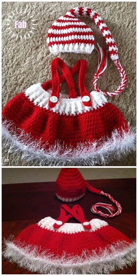 Christmas Crochet Baby Santa Hat and Skirt Crochet Patterns Crochet Santa Hat Pattern, Baby Santa Hat, Santa Hat Pattern, Crochet Santa Hat, Crochet Baby Blanket Beginner, Crochet Christmas Hats, Baby Santa, Crochet Santa, Crochet Bebe