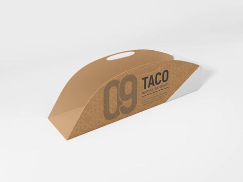 Taco Packaging, Taco Holder, Taco Holders, Bag Mockup, Box Mockup, Packaging Mockup, Free Psd, Kraft Paper, Box Packaging