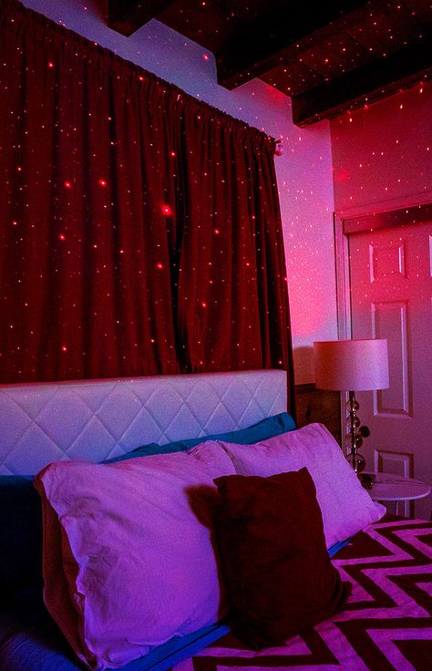 Make any room inviting with warm red sparkles! Just one or two #BlissBulbs can do the trick. • • • #blisslights #laserlights #lightbulb #homedecor #bedroomdecor #pretty #red #ruby #accent #decor #ideas #inspiration #valentinesday Dream Rooms For Teens, Red Bedroom Design, Colorful Bedding, Lighting Bedroom, Red Room, Bedroom Red, Bohemian Bedroom Decor, Perfect Bedroom, Red Rooms