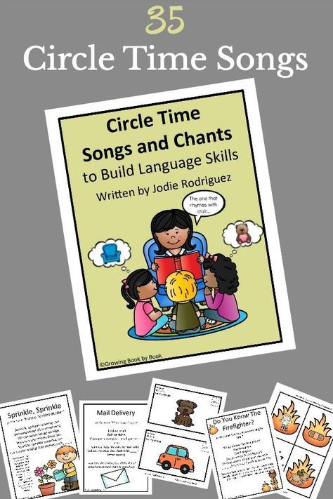 Literacy rich circle time song and chants to sing with the kids to build language skills. Great for toddler, preschool, and kindergarten classrooms. Circle Time Printables, Kindergarten Circle Time, Circle Songs, Circle Time Songs, Kindergarten Songs, Classroom Songs, Circle Time Activities, Action Songs, Preschool Circle Time