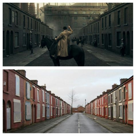 Small Heath Birmingham | Toxeth Liverpool - and the marvels of cgi. Small Heath Birmingham Peaky Blinders, Billy Kimber Peaky Blinders, Peaky Blinders Horse, Peaky Blinders Cinematography, In The Bleak Midwinter Peaky Blinders, Steven Knight, Boardwalk Empire, Peaky Blinders, Filming Locations