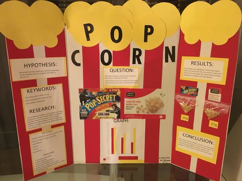 5th grade popcorn science fair project Popcorn Science Project, Popcorn Science Fair Project, Kids Science Fair Projects, Easy Science Fair Projects, Elementary Science Fair Projects, Science Fair Board, Science Fair Projects Boards, Cool Science Fair Projects, Templat Kotak