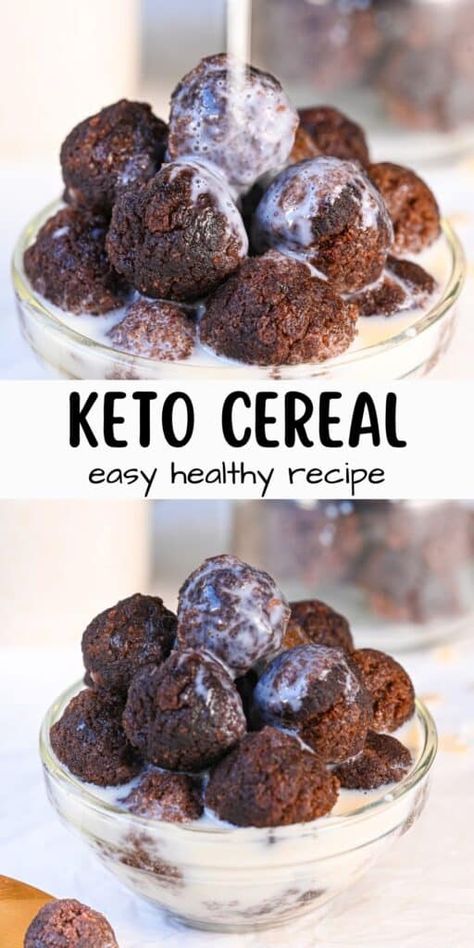 Keto Cereal Recipe Cereal Recipes Homemade, Sugar Free Cereal, Low Carb Yogurt, Low Carb Cereal, Keto Cereal, Homemade Cereal, Low Carb Granola, Protein Cereal, Low Carb Protein