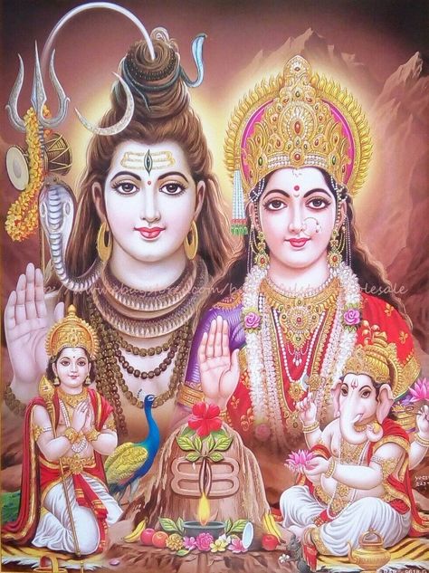 Shiva Parivar, Lord Shiv, Hindu Elephant, Garden Garage, Lord Murugan Wallpapers, Home Pub, Shiva Parvati Images, Garage Office, Shri Ram Photo