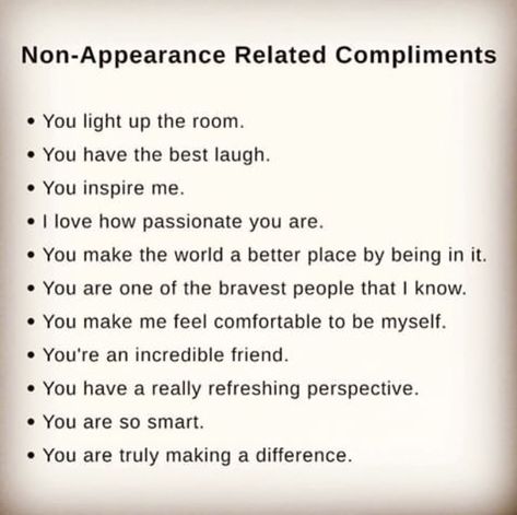 Good Compliments To Give, Non Appearance Compliments, Nice Compliments To Say, Improving English, Compliment Someone, Other Ways To Say, Dating Help, Thinking Of Someone, Good Vocabulary Words