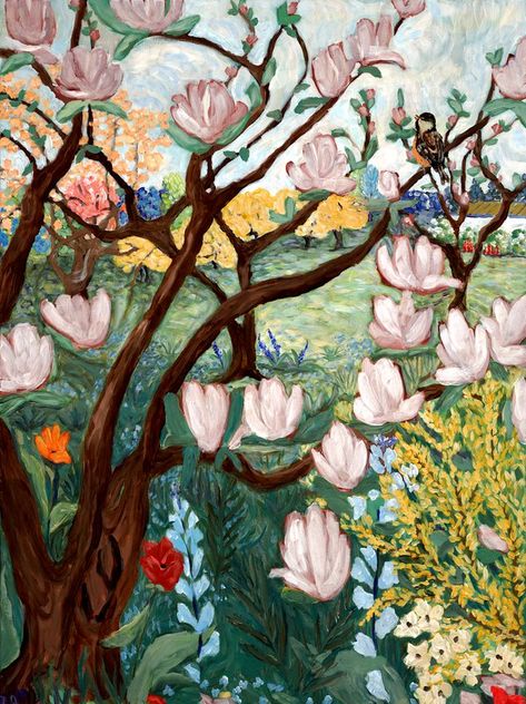 Magnolia Blossoms at ArtfullyWalls, undefined Magnolia Tree, Magnolia Blossom, Magnolia Trees, Hur Man Målar, Paul Klee, Blossom Trees, Wassily Kandinsky, Botanical Flowers, Flower Wall Art