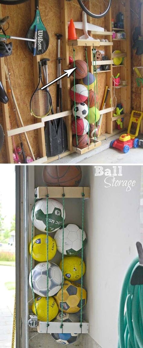 #storageideas #diystorage #storage #organization Ikea Baby Nursery, Ideas For Garage, Garage Organisation, Organizational Hacks, Garage Tool Organization, Storage Center, Garage Organization Diy, Yard Tools, Ball Storage