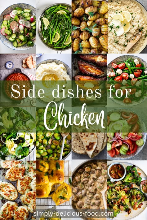 Sides For Chicken Dishes, Dinner Sides Easy For Chicken, Chicken Thigh Sides Meals, Garlic Chicken Side Dishes, Veggie Sides For Chicken, Chicken Dinner With Sides, Fancy Side Dishes For Chicken, Sides For Marinated Chicken, Chicken Recipes With Sides