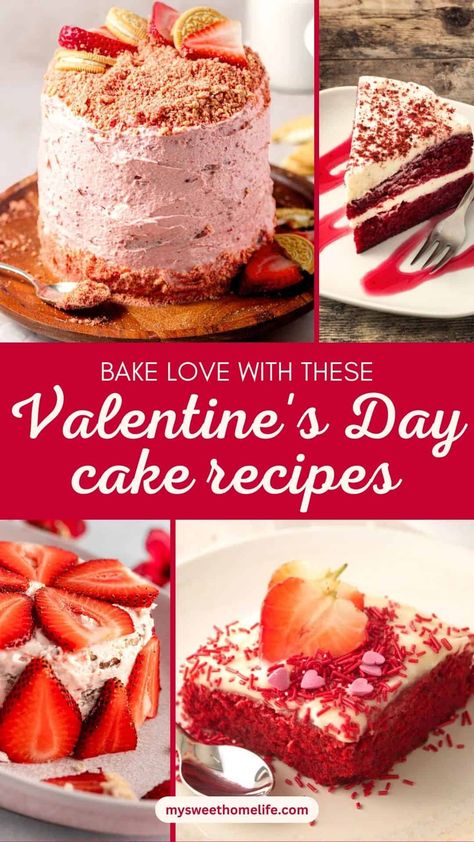 Let love be the icing on these Valentine's Day cake recipes this Valentine's Day. Easy Valentine's Day cakes. Pink cakes. Heart shaped cakes. Champagne Cake Recipe, Valentine's Day Cakes, Chocolate Heart Cakes, Valentines Cakes, Valentines Recipes, Cakes Pink, Super Moist Chocolate Cake, Strawberry Crunch Cake, Pink Cakes