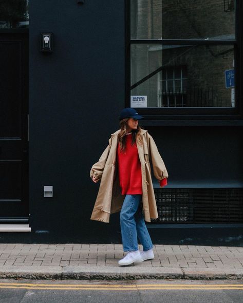 Red-y ❤️ | Instagram Kim Turkington, Red Y, Style Watch, Duffle Coat, My Iphone, Golden Leaves, Blue Skies, Mode Inspiration, Winter Nails