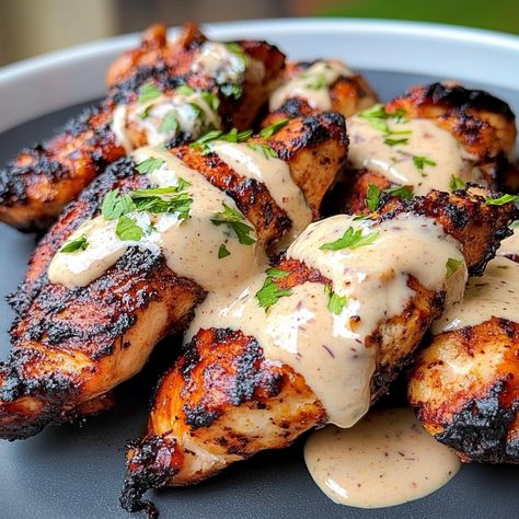 Cajun Grilled Chicken with Alabama White Sauce Cajun Grilled Chicken With Alabama White Sauce, Cajun Grilled Chicken With Alabama Sauce, Chicken With Yum Yum Sauce, Chicken With Alabama White Sauce, Cajun Grilled Chicken, Alabama Chicken, Chicken And Dressing Casserole, Alabama White Sauce, Chicken Receipes