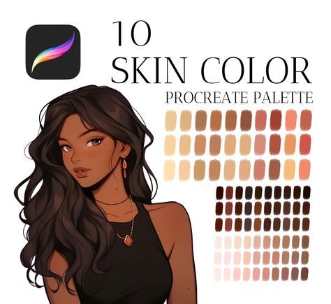 10 Skin Palettes for Procreate, Procreate Skin Palette, Procreate Anim... Procreate Skin Tone Palette, Drawing Prompts For Procreate, Procreate Reference Photo, Digital Art Skin Palette, Skin Color Procreate, Procreate Skin Palette, Skin Tone Palette Digital Art, Skin Color Drawing, Wiping Mouth Reference