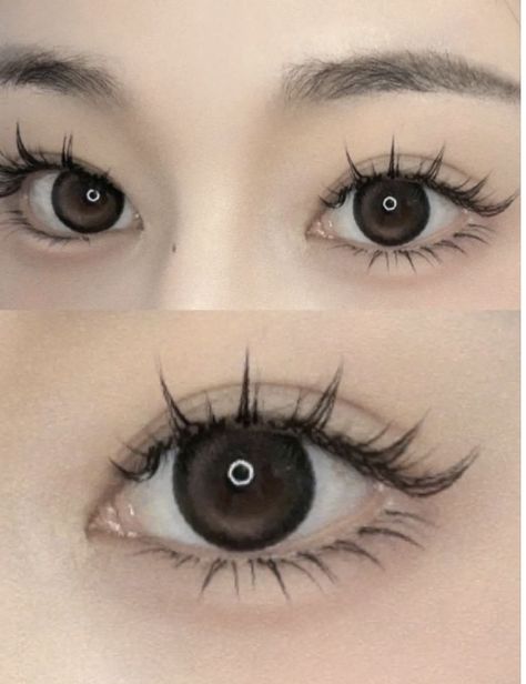 Manhwa Lashes Aesthetic, Manwha Eyelash, Douyin Fake Lashes, Japanese Lashes Extensions, Douyin Makeup Eyelashes, Manhua Lashes Makeup, Manhwa Eyelash Extensions, Korean False Lashes, Anime False Lashes