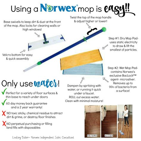 How do you use a Norwex Mop? It's easy! https://www.facebook.com/lindseybaker.greenliving/ Norwex Mop System, Norwex Mop, Wet Mop Pads, Norwex Biz, Norwex Party, Norwex Microfiber, Norwex Consultant, Norwex Cleaning, Mop System