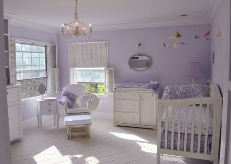 Lavender Nursery Girl, Purple Baby Rooms, Baby Room Boy, Purple Nursery Girl, Nursery Inspiration Girl, Lavender Nursery, Nursery Layout, Boy Nursery Themes, Baby Room Colors