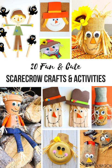 Scarecrow Crafts For Kids, Leaf Crafts Kids, Fall Harvest Crafts, Activities For Kids Preschool, Fall Crafts For Toddlers, Harvest Crafts, Thanksgiving Crafts Diy, Scarecrow Crafts, Crafts For Kids Fall