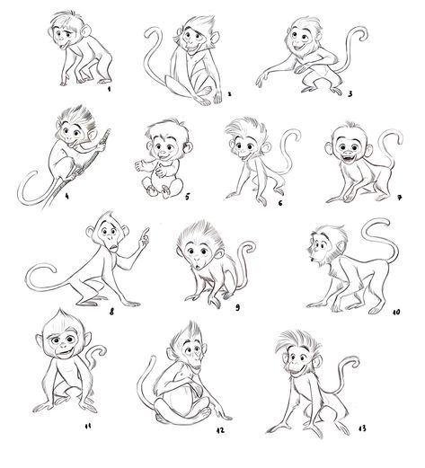 Monkey Illustration Drawing, Monkey Drawing Sketch, Monkey Cartoon Drawing, Monkey Character Design, Animated Monkey, Monkey Drawings, Monkey Cartoon, Smile For Me, Monkey Drawing