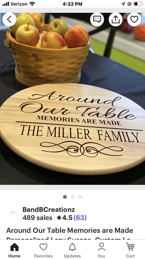 Lazy Susan Cricut Ideas, Lazy Susans Ideas, Lazy Susan Ideas, Personalized Lazy Susan, Glass Lazy Susan, Charger Plate Crafts, Diy Lazy Susan, Wood Badge, Lazy Susans