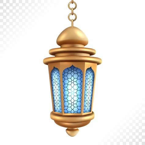 Realistic Gold Lantern, Isolated islamic lamp culture decoration. Vector Illustration Islamic Lighting Design, Islamic Elements, Islamic Lamp, Diwali Items, Mecca Images, Paper Tear, Ramadan Photos, Islamic Vector, Islamic Lantern