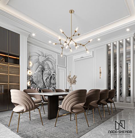 Neoclassical Interior Design, Dining Room Design Luxury, Classical Interior, Room Decoration Ideas, Classic Dining Room, Neoclassical Interior, تصميم داخلي فاخر, Dinning Room Design, Dining Design