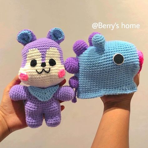 Crochet bts Mang Koya Bt21 Crochet Pattern, Bt21 Tejidos A Crochet, Crochet Kpop Ideas, Bts A Crochet, Bts Crochet Pattern, Amigurumi Bts, Bt21 Crochet, Crochet Bts, Bts Crochet