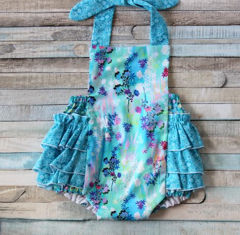 FREE SHIPPING  SIZE 6-12 MO  ONLY  Free shipping See other rompers here https://www.etsy.com/shop/LemonDoozyLane?ref=seller-platform-mcnav&section_id=25217881 Snaps between the legs for easy diaper changes. Robert Kaufman Wishwell Brightside Fabric Easter Romper, Romper Summer, Easter Photos, Toddler Romper, Ruffle Romper, Robert Kaufman, Girls Rompers, Baby Patterns, Baby Romper