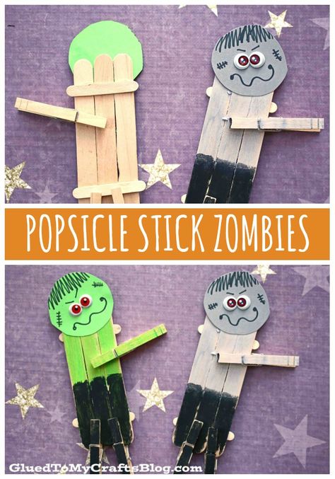 #gluedtomycrafts Popsicle Stick Zombie Friend – Halloween Kid Craft Idea Diy Straw Crafts, Zombie Craft, Popsicle Sticks Halloween Crafts, Zombie Crafts, Halloween Activities Preschool, Zombie Kid, Classroom Halloween Party, Straw Crafts, Summer Camp Crafts