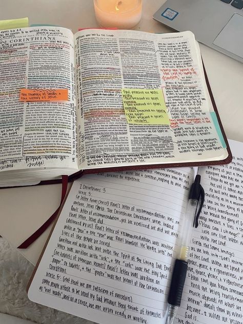 Bible Studying Aesthetic, Journaling Ideas For Beginners, Creative Bible Journaling, Bible Journaling Ideas, Romanticising School, Studera Motivation, Power Of Manifestation, Creative Bible, Romanticizing School