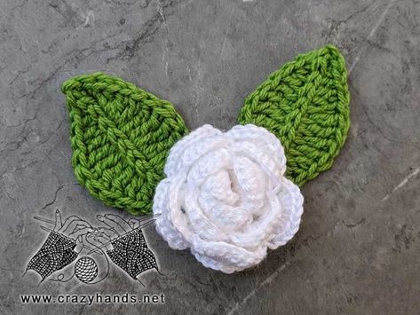 Crochet Granny Square Free Pattern, Crochet Leaf Free Pattern, Flower Design Ideas, Granny Square Free Pattern, Crochet Craft Fair, Crochet Rose Pattern, Crochet Leaf Patterns, Summer Decorations, Rose Leaf