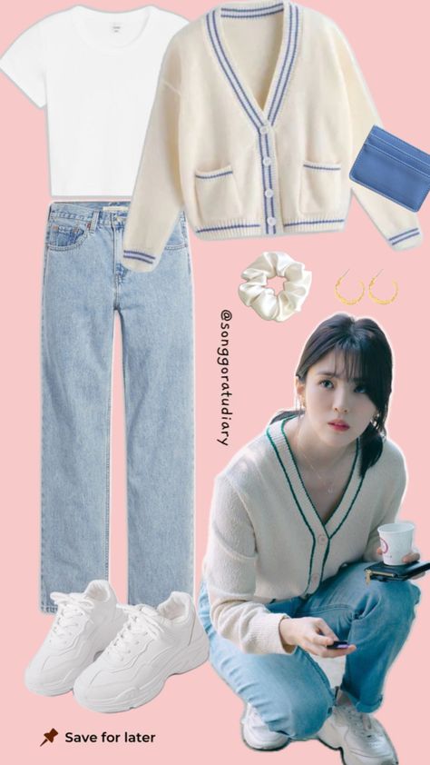 Serba minimalis mix and match back to school / college outfit ootd kembali ke kampus Han So Hee Nevertheless, Kdrama Inspired Outfits, Nevertheless Kdrama, School Kdrama, Back To School College, Han So Hee, Long Frock Designs, So Hee, Color Combos Outfit