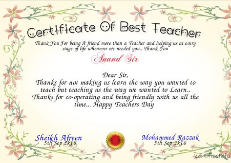 Certificate Of Best Teacher Certificate | Teacher Awards, Teacher in Best Teacher Appreciation Certificate Printable Best Teacher Certificate, Classroom Certificates, Appreciation Certificate, Free Gift Certificate Template, Teacher Awards, Free Certificate Templates, Teacher Certification, Teacher Appreciation Printables, Farewell Cards