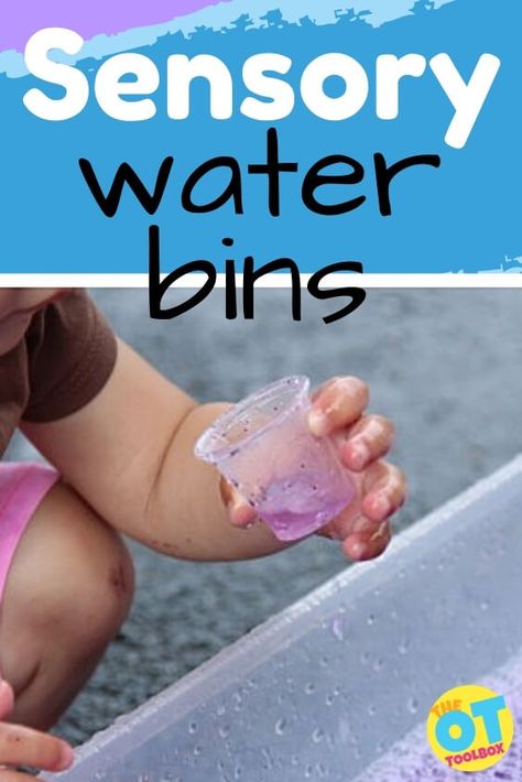 Water Sensory Bin Ideas - The OT Toolbox Sensory Bins For Toddlers, Homemade Sensory, Toddler Sensory Bins, Sensory Board, Toddler Sensory, Sensory Boxes, Diy Toddler, Sensory Bin, Busy Toddler