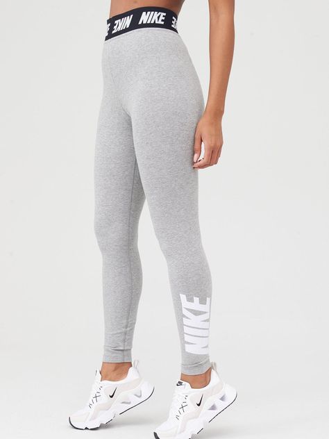 Nike NSW Club Legging - Dark Grey Heather  | very.co.uk Grey Nike Leggings, Polo Ralph Lauren Outfits, Club Leggings, Casual School Outfits, Nikes Girl, Cute Comfy Outfits, Ralph Lauren Outfits, Grey Leggings, Sport Wear