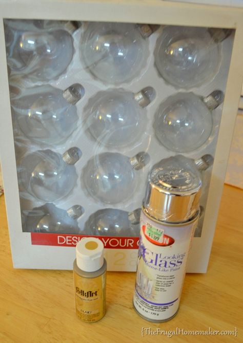 DIY Mercury Glass Ornaments - here we go - we'll be making all your gold mercury glass candle holders - we can do this Ness!! Diy Mercury Glass Ornaments, Gold Mercury Glass Candle Holders, Christmas Glitter Ornaments, Mercury Glass Diy, Mercury Glass Candle Holders, Mercury Glass Ornaments, Christmas Ornament Crafts, Christmas Ornaments To Make, Glitter Christmas