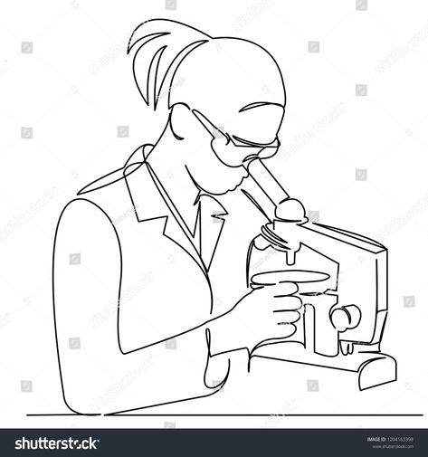 continuous single drawn one line female scientist with a microscope hand-drawn picture silhouette. Line art. doodle. female scientist #Ad , #spon, #line#female#scientist#continuous Stethoscope Drawing, Line Art Doodles, Doctor With Stethoscope, Healthcare Illustration, Modern Art Diy, Chalkboard Art Quotes, Doodle Pictures, Art Projects For Adults, Art Nouveau Illustration