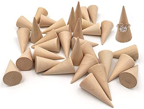 Amazon.com: LARATH 20 Pieces Wooden Cone Ring Holder Unpainted Wood Rings Jewelry Display Stands Organizer Holders for Girls Women DIY Craft : Clothing, Shoes & Jewelry Jewelry Stand Display, Wooden Jewelry Display, Wood Jewelry Display, Jewelry Display Stand, Ring Organizer, Ring Display, Stand Display, Earring Ring, Jewelry Display Stands