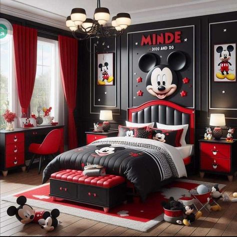 Mickey Mouse Room Ideas Boys, Disney Apartment Decor, Mickey Mouse Bedroom Ideas, Encanto House, Canopy Decor, Mickey Mouse Bathroom, Mickey Mouse Bedding, Disney House Ideas, Mickey Mouse Room