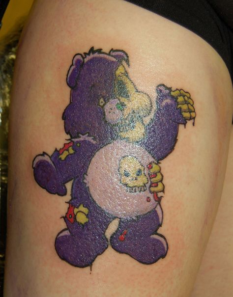 Zombie Care Bear Care Bear Tattoo Ideas, Care Bear Tattoo, Baby Bear Tattoo, Bear Tattoo Ideas, Care Bear Tattoos, Bear Tattoo Designs, The Care Bears, Petit Tattoo, History Tattoos