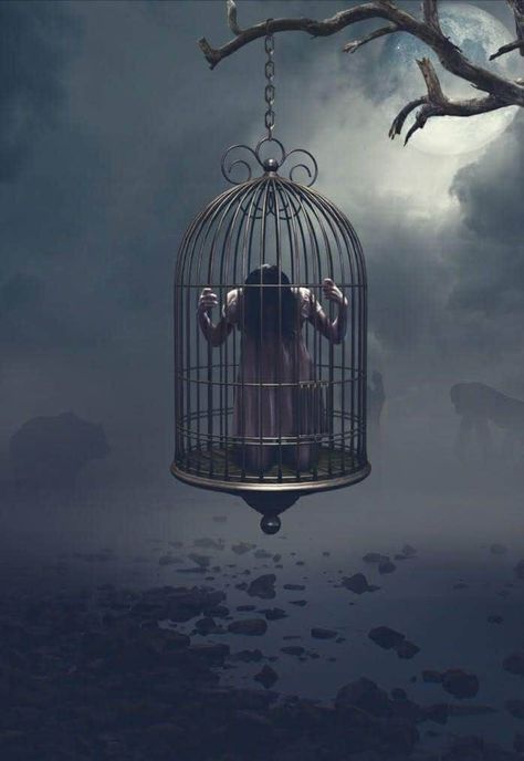 Bird In A Cage, Surealism Art, Alone In The Dark, Dark Art Drawings, Dark Art Illustrations, Beautiful Dark Art, Arte Fantasy, Dark Photography, Beautiful Fantasy Art