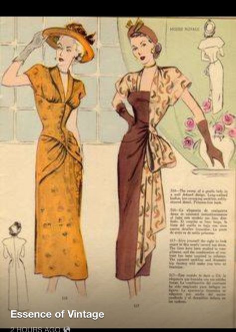 Old Fashion Magazine, 40's Fashion, Swag Dress, 1940's Fashion, Patron Vintage, Fashion 1940s, Vintage Dress Patterns, Lucille Ball, 40s Fashion