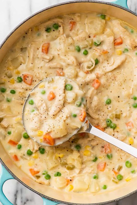 Easy Chicken Pot Pie Soup, Creamy Chicken Pot Pie Soup, Chicken Pot Pie Soup Recipe, Pot Pie Soup Recipe, Creamy Chicken Pot Pie, Best Chicken Pot Pie, Chicken Pot Pie Filling, Homemade Chicken Pot Pie, Pot Pie Filling