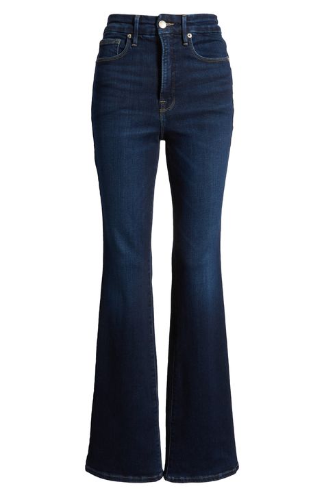 Fashioned with incredible stretch, these svelte jeans in a bootcut silhouette feature a versatile dark wash and a gap-proof waist. 33 1/2" regular inseam; 20" leg opening; 12" front rise; 15" back rise (size 8) Zip fly with button closure Five-pocket style 93% cotton, 5% elasterell-p, 2% elastane Machine wash, tumble dry Imported Black Owned/Founded Flare Dark Jeans, Bootcut Jeans American Eagle, Dark Bootcut Jeans, Jeans Png, Collage Photos, Dark Wash Flare Jeans, Dark Wash Bootcut Jeans, Curvy Jeans, Flare Leg Jeans