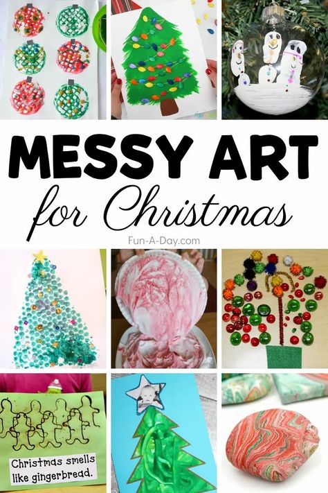 Messy play ideas that are perfect for Christmas! Check out over 30 holiday messy art ideas. They’ll be a great addition to your Christmas activities for preschoolers. Messy Play Ideas Preschool, Messy Activities For Kids, Messy Art Ideas, Christmas Messy Play, Messy Play Ideas, Activities For Christmas, Messy Activities, Preschool Christmas Activities, Christmas Preschool