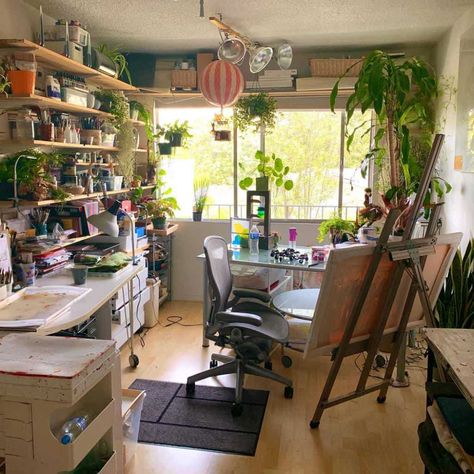 Studios Apartment Ideas, Mini Art Studio, Art Studio Ideas, Dream Art Room, Small Art Studio, Paint Studio, Art Studio Space, Diy Interior Decor, Art Studio Organization