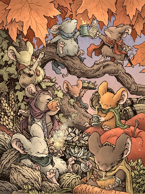 Mouse Guard Rpg, David Petersen, Mouse Guard, Goblin Art, Fur Texture, Dnd Dragons, The Guard, Desktop Calendar, Ethereal Art